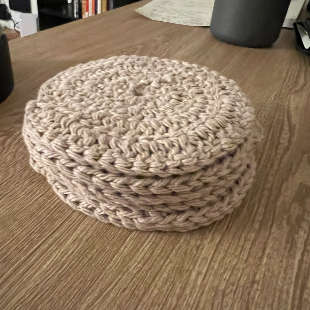 Handmade Crochet Coasters - Cream